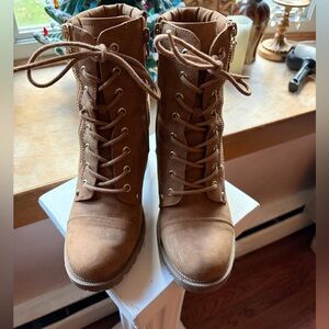 Guess Tan Lace-Up Women's Boots